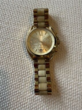 Michael Kors Gold and Cream Women's Bracelet Watch